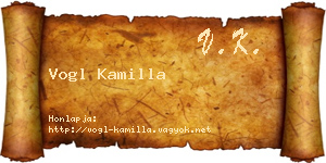 Vogl Kamilla névjegykártya